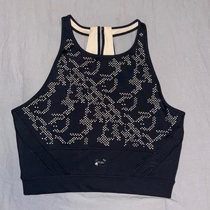 Under Armour sport bra/tank cream black zips in back used once